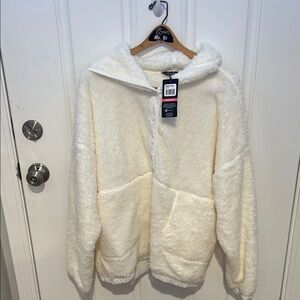 Cozy White Fleece Hoodie